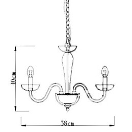 4-punktowa lampa wisząca kryształowa w żarówce świecy