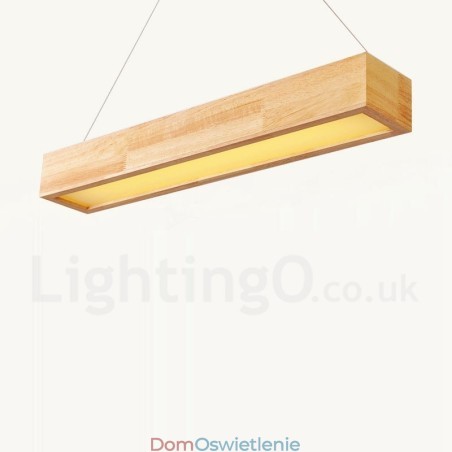 Drewniana nowoczesna długa lampa wisząca Drewniana nowoczesna długa lampa wisząca