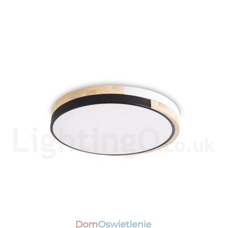 Ściemnialna wielokolorowa okrągła drewniana lampa sufitowa z akrylowym kloszem Lampa sufitowa w stylu nordyckim Ściemnialna wielokolorowa okrągła drewniana lampa sufitowa z akrylowym kloszem Lampa sufitowa w stylu nordyckim