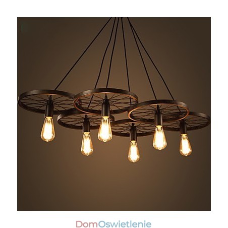Oświetlenie Industrialny Loft Styl Kutego Żelaza Żyrandol Cafe Koło Żyrandol Oświetlenie Industrialny Loft Styl Kutego Żelaza Żyrandol Cafe Koło Żyrandol