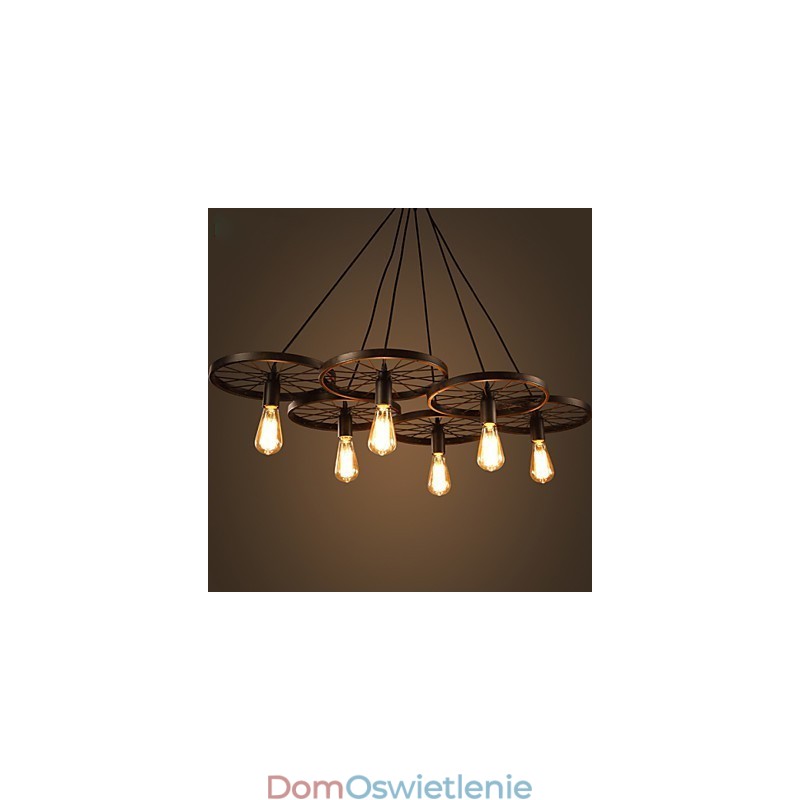 Oświetlenie Industrialny Loft Styl Kutego Żelaza Żyrandol Cafe Koło Żyrandol