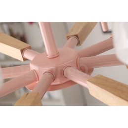 6 świateł 8 świateł wielokolorowe Macaron Wood wiszące światło z kloszami szklanymi żyrandol w stylu nordyckim
