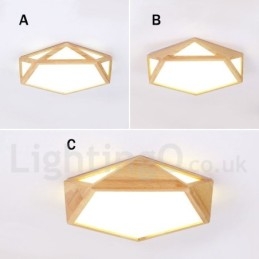 Ściemnialna lampa sufitowa z drewna w wielu stylach z akrylowym kloszem, lampa sufitowa w stylu nordyckim