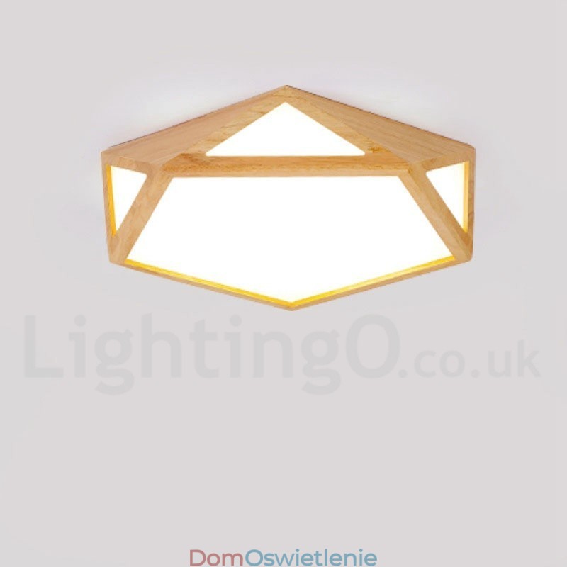 Ściemnialna lampa sufitowa z drewna w wielu stylach z akrylowym kloszem, lampa sufitowa w stylu nordyckim