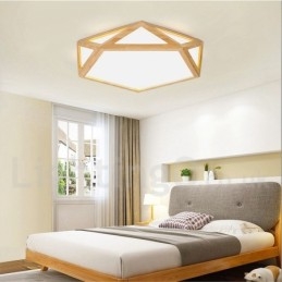 Ściemnialna lampa sufitowa z drewna w wielu stylach z akrylowym kloszem, lampa sufitowa w stylu nordyckim
