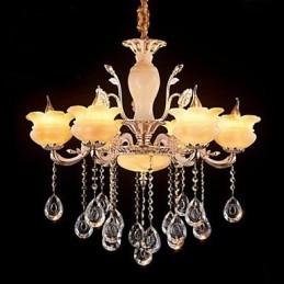 Lampa wisząca z kryształu jadeitu w stylu świecy