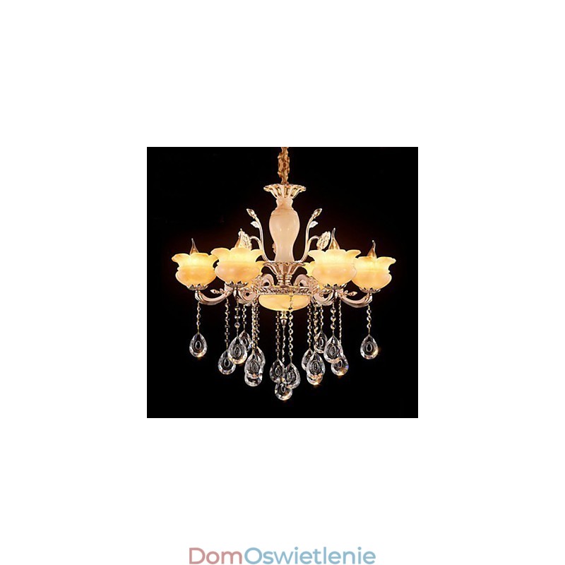 Lampa wisząca z kryształu jadeitu w stylu świecy