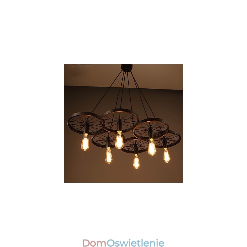 Oświetlenie Industrialny Loft Styl Kutego Żelaza Żyrandol Cafe Koło Żyrandol