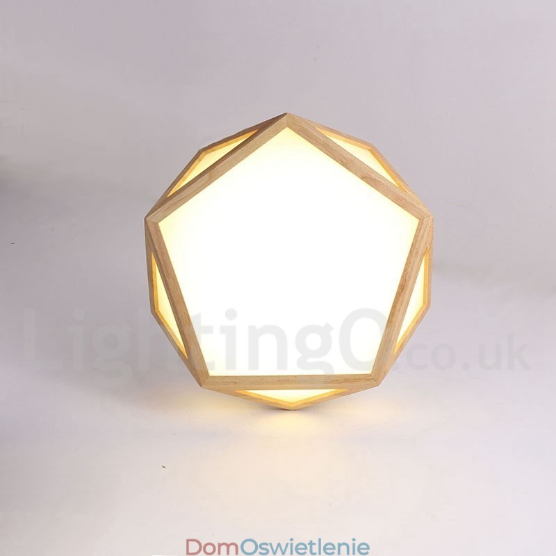 Ściemnialna lampa sufitowa z drewna w wielu stylach z akrylowym kloszem, lampa sufitowa w stylu nordyckim