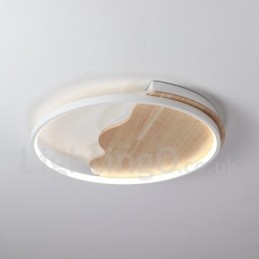 Ściemnialna biała chmura okrągła drewniana lampa sufitowa Ultracienka lampa sufitowa Może być również używana jako lampa ścienna