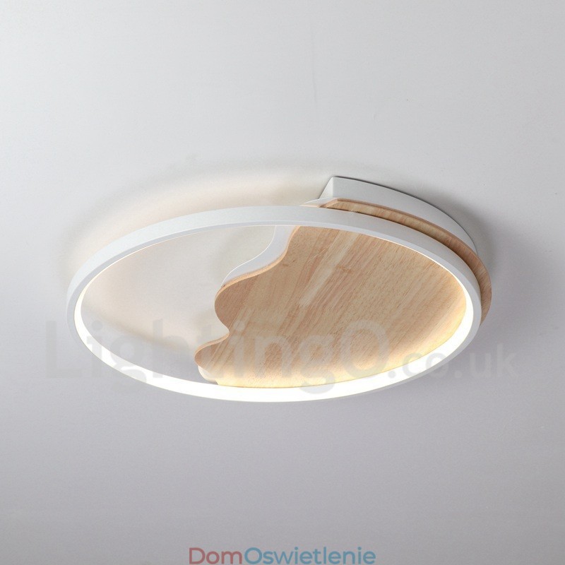 Ściemnialna biała chmura okrągła drewniana lampa sufitowa Ultracienka lampa sufitowa Może być również używana jako lampa ścienna