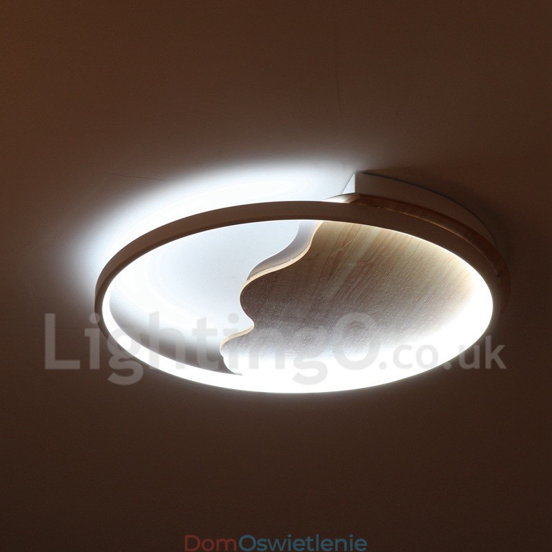 Ściemnialna biała chmura okrągła drewniana lampa sufitowa Ultracienka lampa sufitowa Może być również używana jako lampa ścienna