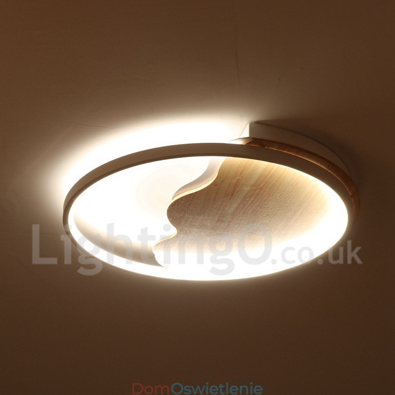 Ściemnialna biała chmura okrągła drewniana lampa sufitowa Ultracienka lampa sufitowa Może być również używana jako lampa ścienna