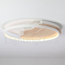 Ściemnialna biała chmura okrągła drewniana lampa sufitowa Ultracienka lampa sufitowa Może być również używana jako lampa ścienna