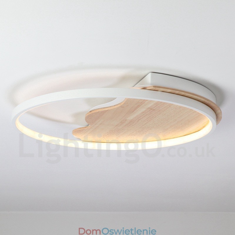 Ściemnialna biała chmura okrągła drewniana lampa sufitowa Ultracienka lampa sufitowa Może być również używana jako lampa ścienna
