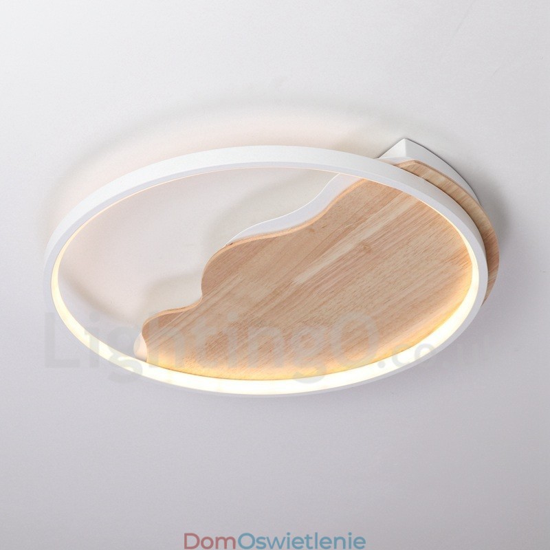 Ściemnialna biała chmura okrągła drewniana lampa sufitowa Ultracienka lampa sufitowa Może być również używana jako lampa ścienna