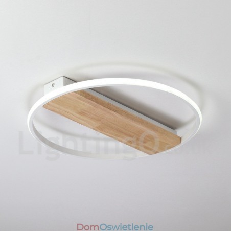 Ściemnialna biała okrągła drewniana lampa sufitowa Ultracienka lampa sufitowa Może być również używana jako lampa ścienna Ściemnialna biała okrągła drewniana lampa sufitowa Ultracienka lampa sufitowa Może być również używana jako lampa ścienna