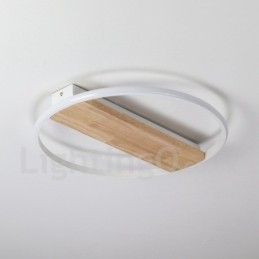 Ściemnialna biała okrągła drewniana lampa sufitowa Ultracienka lampa sufitowa Może być również używana jako lampa ścienna