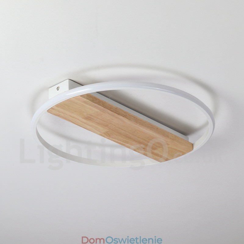 Ściemnialna biała okrągła drewniana lampa sufitowa Ultracienka lampa sufitowa Może być również używana jako lampa ścienna