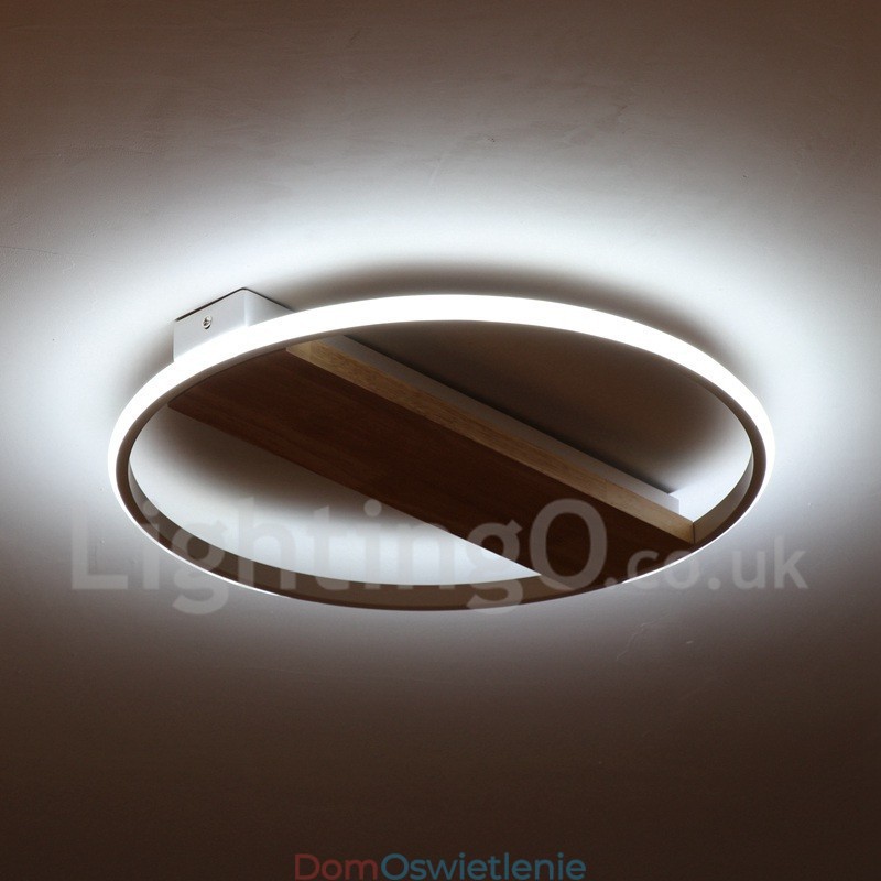 Ściemnialna biała okrągła drewniana lampa sufitowa Ultracienka lampa sufitowa Może być również używana jako lampa ścienna
