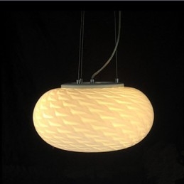 Nowoczesna minimalistyczna rzeźbiona mlecznobiała lampa żyrandolowa
