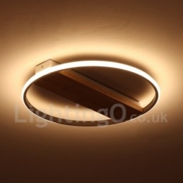 Ściemnialna biała okrągła drewniana lampa sufitowa Ultracienka lampa sufitowa Może być również używana jako lampa ścienna