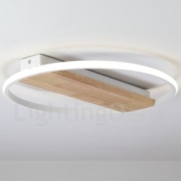 Ściemnialna biała okrągła drewniana lampa sufitowa Ultracienka lampa sufitowa Może być również używana jako lampa ścienna