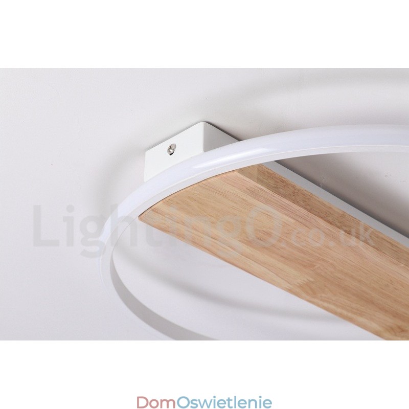 Ściemnialna biała okrągła drewniana lampa sufitowa Ultracienka lampa sufitowa Może być również używana jako lampa ścienna