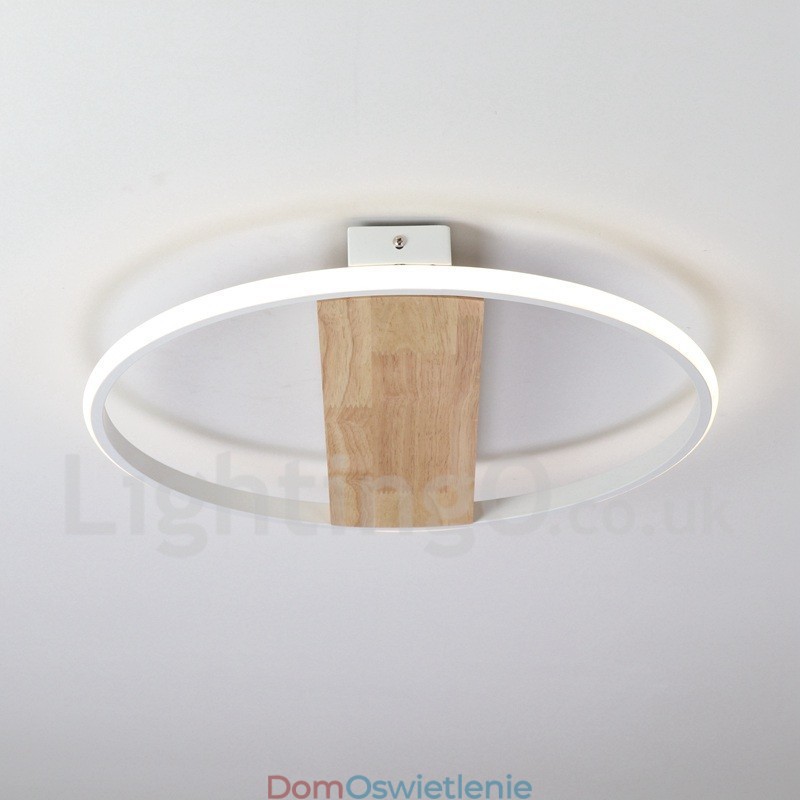 Ściemnialna biała okrągła drewniana lampa sufitowa Ultracienka lampa sufitowa Może być również używana jako lampa ścienna