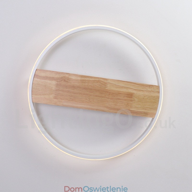 Ściemnialna biała okrągła drewniana lampa sufitowa Ultracienka lampa sufitowa Może być również używana jako lampa ścienna