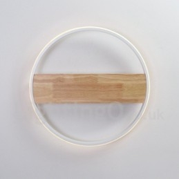 Ściemnialna biała okrągła drewniana lampa sufitowa Ultracienka lampa sufitowa Może być również używana jako lampa ścienna