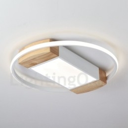 Ściemnialna biała okrągła drewniana lampa sufitowa Ultracienka lampa sufitowa Może być również używana jako lampa ścienna