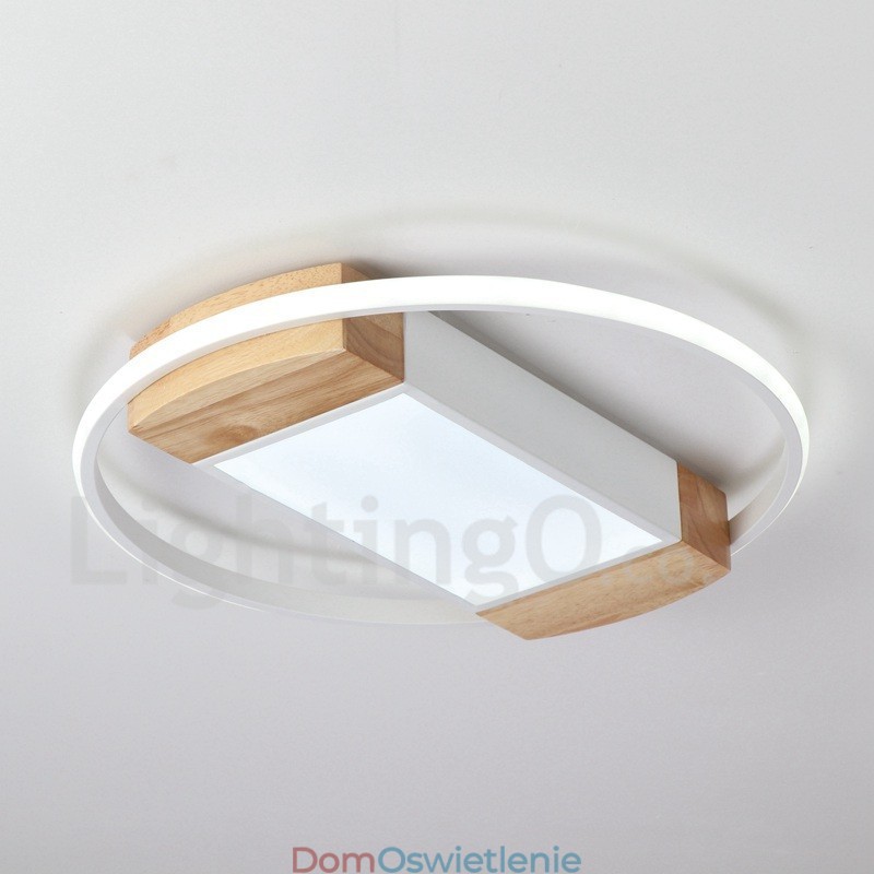 Ściemnialna biała okrągła drewniana lampa sufitowa Ultracienka lampa sufitowa Może być również używana jako lampa ścienna