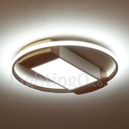 Ściemnialna biała okrągła drewniana lampa sufitowa Ultracienka lampa sufitowa Może być również używana jako lampa ścienna