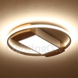 Ściemnialna biała okrągła drewniana lampa sufitowa Ultracienka lampa sufitowa Może być również używana jako lampa ścienna