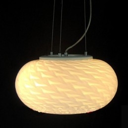 Nowoczesna minimalistyczna rzeźbiona mlecznobiała lampa żyrandolowa