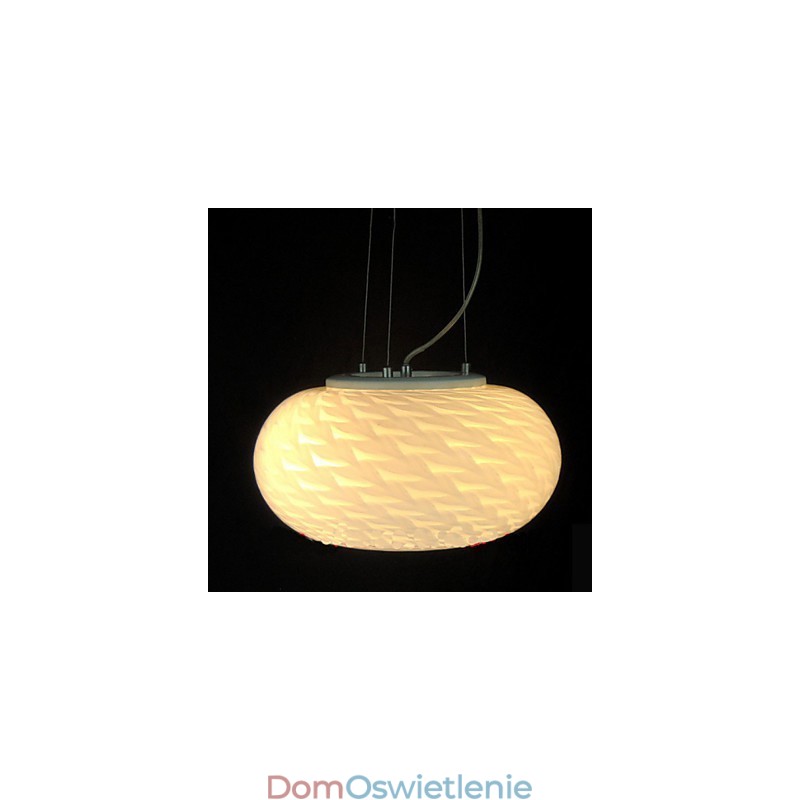 Nowoczesna minimalistyczna rzeźbiona mlecznobiała lampa żyrandolowa