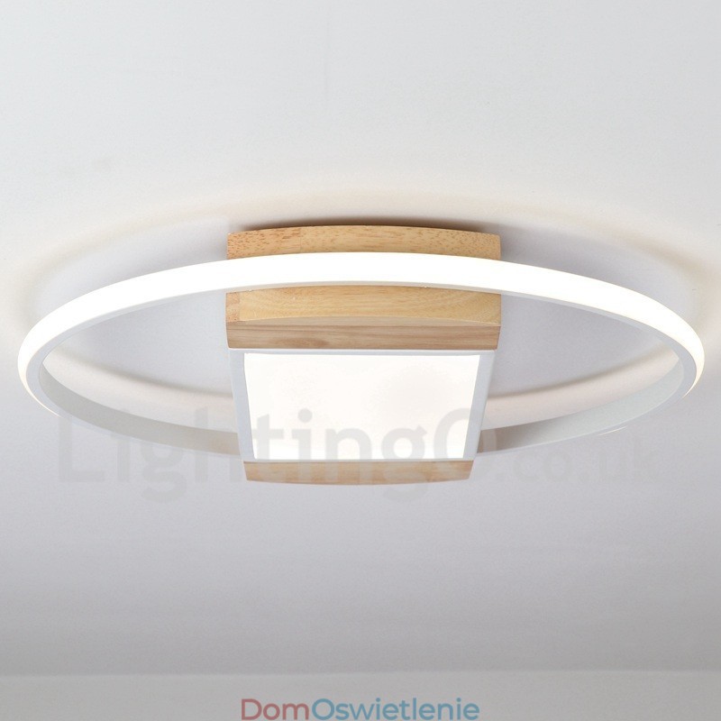 Ściemnialna biała okrągła drewniana lampa sufitowa Ultracienka lampa sufitowa Może być również używana jako lampa ścienna