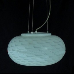 Nowoczesna minimalistyczna rzeźbiona mlecznobiała lampa żyrandolowa