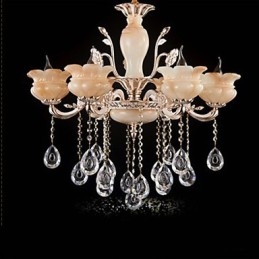 Lampa wisząca z kryształu jadeitu w stylu świecy