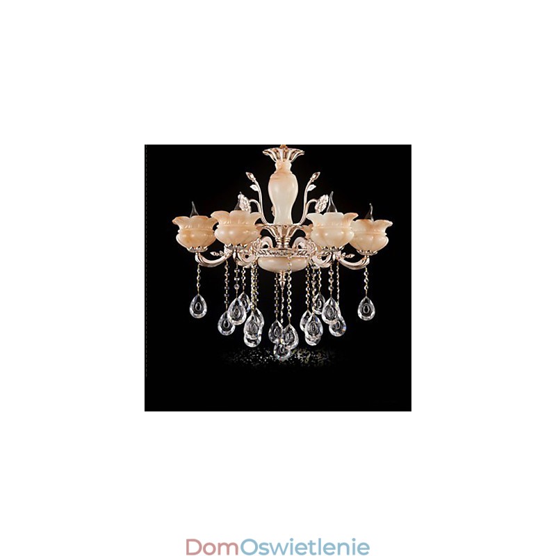 Lampa wisząca z kryształu jadeitu w stylu świecy
