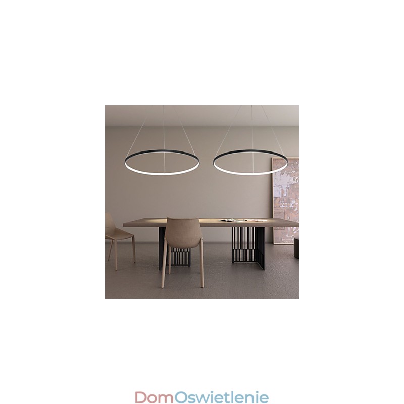 Ściemnialna lampa wisząca o mocy 63 W i średnicy 100 cm, nowoczesny design, pierścień