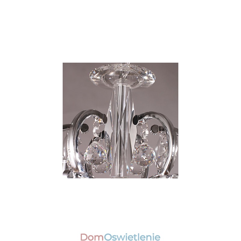 Elegancki chromowany kryształowy żyrandol na świece