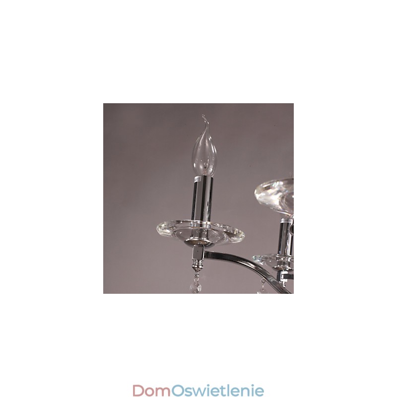 Elegancki chromowany kryształowy żyrandol na świece