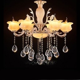 Lampa wisząca z kryształu jadeitu w stylu świecy