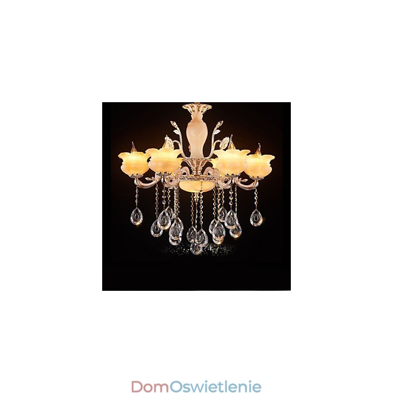 Lampa wisząca z kryształu jadeitu w stylu świecy