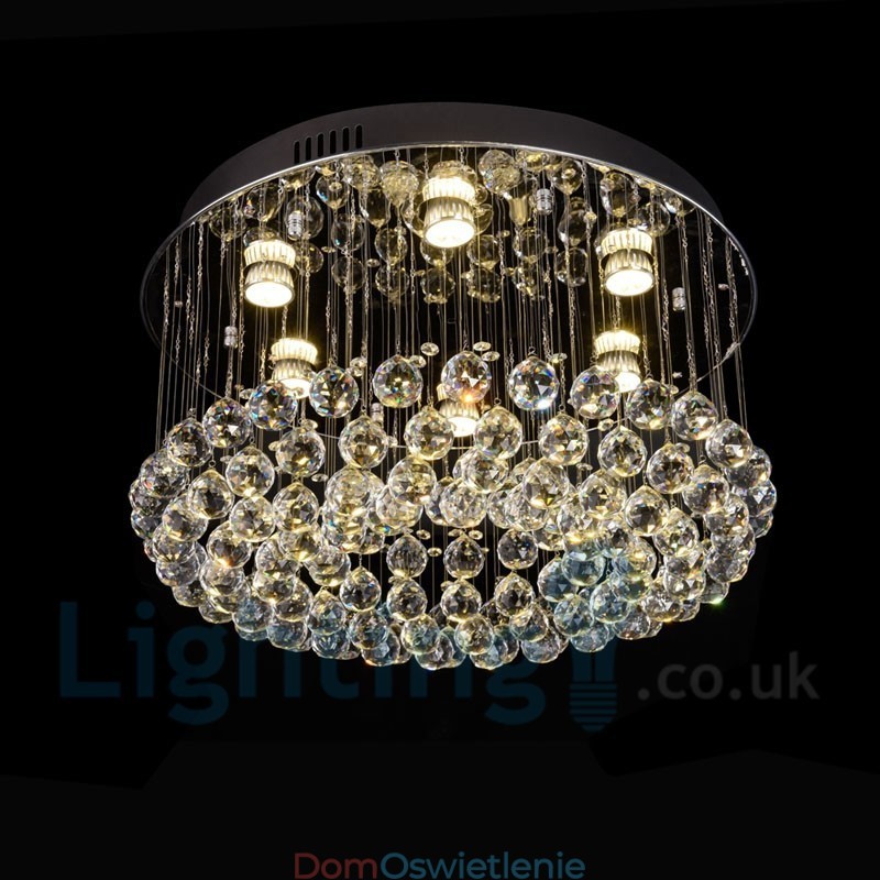 Nowoczesna lampa sufitowa K9 Crystal Round Flush Mount