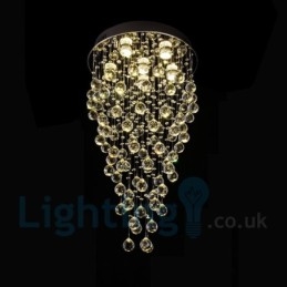 6-punktowa nowoczesna lampa sufitowa K9 Crystal Round Flush Mount