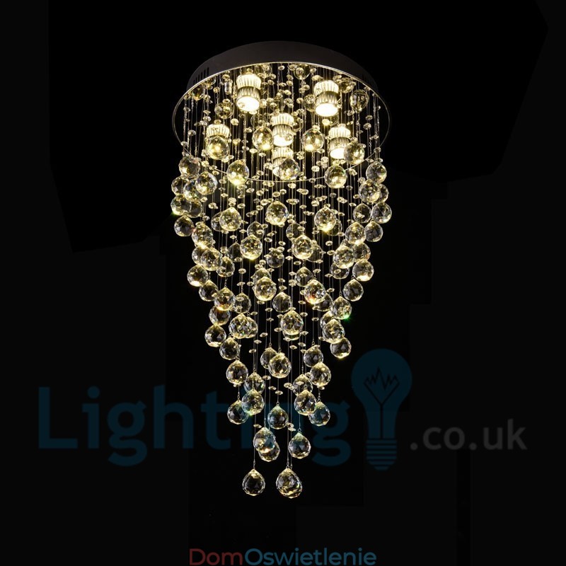 6-punktowa nowoczesna lampa sufitowa K9 Crystal Round Flush Mount
