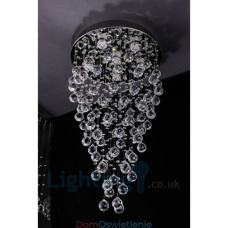 6-punktowa nowoczesna lampa sufitowa K9 Crystal Round Flush Mount